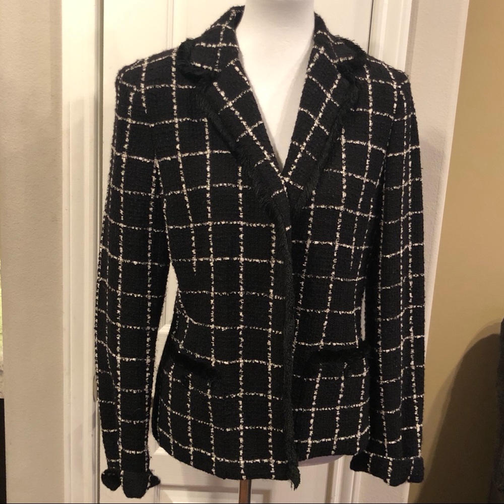 Talbots Collection White and Black Blazer
